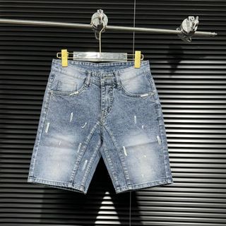 QUẦN SHORT JEAN NAM MÀU XANH RÁCH CHẤT JEAN BÒ DÀY DẶN CO GIẢN FROM DÁNG VỪA
