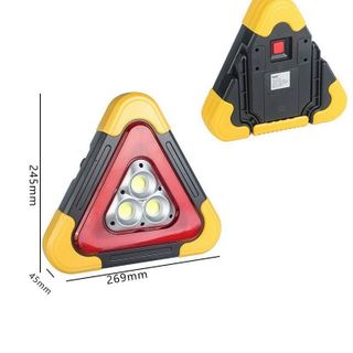 [HàngCaoCấp L1] Đèn Tam Giác Size Lớn, Đèn LED Cảnh Báo Dừng Đỗ Xe ÔTô Khẩn Cấp (3 LED Trung Tâm) Sạc NL Mặt Trời, USB