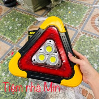 [HàngCaoCấp L1] Đèn Tam Giác Size Lớn, Đèn LED Cảnh Báo Dừng Đỗ Xe ÔTô Khẩn Cấp (3 LED Trung Tâm) Sạc NL Mặt Trời, USB