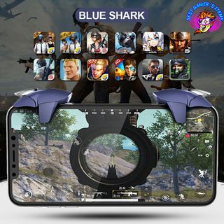 Nút bấm Blue Shark Cho Game Free Fire, PUBG Mobile - Chât liệu Nhựa ABS cao cấp và hợp kim bền bỉ cực nhạy