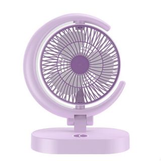 Quạt Tích Điện Mini Để Bàn Hình Mặt Trăng 3 Cấp Độ Gió Kèm Đèn Ngủ CTB705 - BECHIP