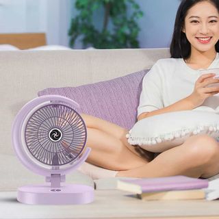 Quạt Tích Điện Mini Để Bàn Hình Mặt Trăng 3 Cấp Độ Gió Kèm Đèn Ngủ CTB705 - BECHIP