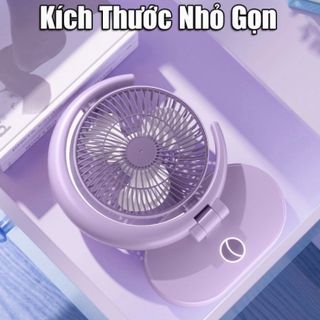 Quạt Tích Điện Mini Để Bàn Hình Mặt Trăng 3 Cấp Độ Gió Kèm Đèn Ngủ CTB705 - BECHIP