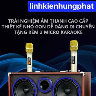 Loa Di Động Karaoke 10 Nút VB699, 2 Bass 15cm Âm Thanh Trung Thực Đa Dạng Kết Nối BT, AUX, USB, TF