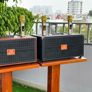 Loa Di Động Karaoke 10 Nút VB699, 2 Bass 15cm Âm Thanh Trung Thực Đa Dạng Kết Nối BT, AUX, USB, TF