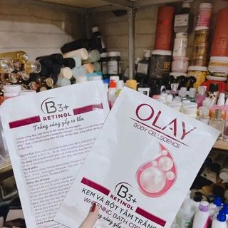 TẮM TRẮNG CẤP TỐC O.LAY B3+ RETINOL - Kem và Bột Tắm Giúp làm trắng da bật tone rõ rệt sau lần đầu tiên sử dụng.