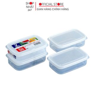 Set 2 hộp nhựa đựng thực phẩm 450ml dùng được cho lò vi sóng, tủ đông nội địa Nhật Bản - Nakaya giá sỉ
