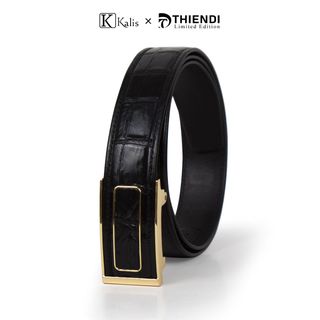 Thắt lưng cá sấu nam cao cấp hàng hiệu Kalis x Thiendi Dây nịt nịch thắt lưng nam da cá sấu thật full box có bảo hành