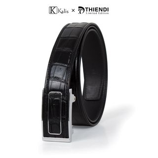 Thắt lưng cá sấu nam cao cấp hàng hiệu Kalis x Thiendi Dây nịt nịch thắt lưng nam da cá sấu thật full box có bảo hành