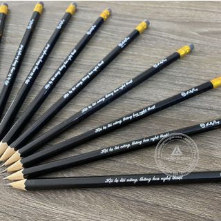 Bút chì gỗ có gôm Màu đen In logo Kelly Pang