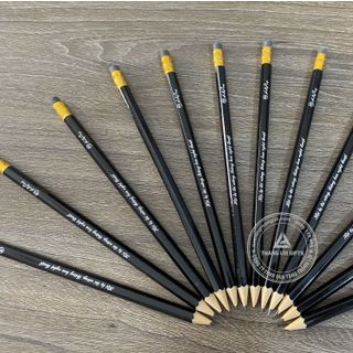 Bút chì gỗ có gôm Màu đen In logo Kelly Pang