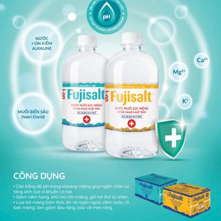 Thùng 12 Chai Nước Súc Miệng Ion Muối Fujisalt 680ml Hương Biển - Bảo vệ răng miệng, Nướu, Vòm Họng hằng ngày