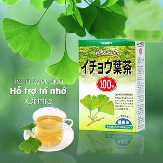 Date T2/2025 Trà lá bạch quả Orihiro giúp bổ não tăng cường trí nhớ, giúp tuần hoàn máu hộp 26 gói Nhật Bản - Kokubo
