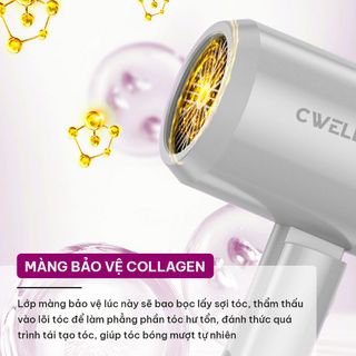 Máy sấy tóc mini gập gọn CWell C05HD, máy sấy tóc công suất lớn 1800W