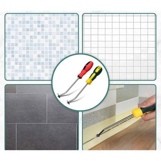 Combo 10 -Tua vít cạo ron gạch, dụng cụ cạo mạch gạch đầu thép vonfram siêu cứng.