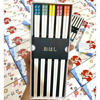 Bộ 5 đôi đũa sợi thủy tinh kháng khuẩn Shikisai nội địa Nhật Bản - Sanada