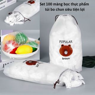 Combo 100 túi màn bọc thực phẩm nilong co giãn an toàn cho sức khỏe giá sỉ