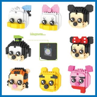 Đồ chơi lắp ráp có nam châm mickey donald nhện pooh tủ lạnh phi hành gia