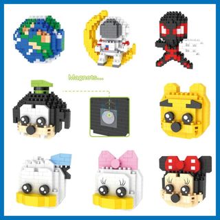 Đồ chơi lắp ráp có nam châm mickey donald nhện pooh tủ lạnh phi hành gia
