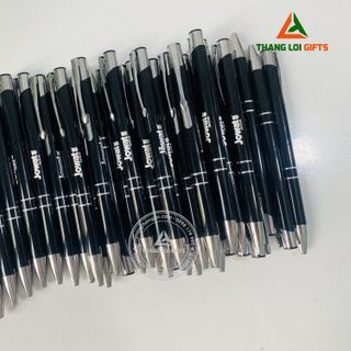 Bút bi kim loại bấm Màu xanh Khắc logo doanh nghiệp TRIỆU THÁI SƠN