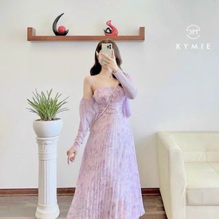 🌹🌹ĐẦM VOAN DẬP LY XẾP LY NGỰC KÈM ÁO KHOÁC
