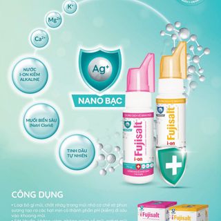 Hộp 12 Chai Xịt Mũi Ion Muối Fujisalt Chai 70ml - Dung Dịch Vệ Sinh Mũi Ion Muối Làm Sạch Sâu