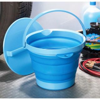 Xô mềm gấp gọn tiện lợi Nakaya Isefuji 8L màu xanh Nội địa Nhật Bản