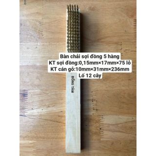 Bàn Chải Sợi Đồng Cán Gỗ 5 Hàng -7 Hàng