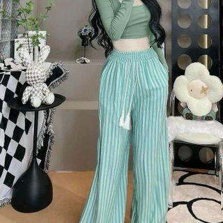 🌹🌹🌹SÉT ÁO TĂM LẠNH TAY DÀI KÈM QUẦN LENNIN