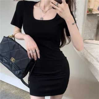 Đầm thun body cổ U