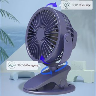 Quạt Tròn Mini Để Bàn Kẹp Tiện Lợi Xoay 360 Độ