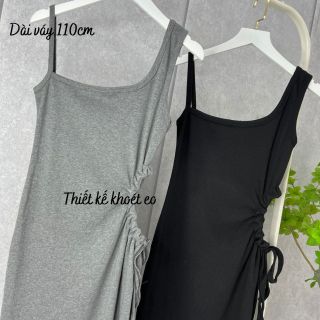 Đầm body khoét eo chất thun gân