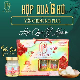 Hộp Quà 6 hũ Yến Sào Kid Plus hàm lượng 35% yến Putanest giá sỉ