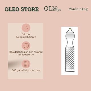 Bao Cao Su oleo Lampo Long Shock 4in1 Hộp 3 cái