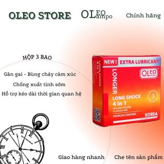 Bao Cao Su oleo Lampo Long Shock 4in1 Hộp 3 cái