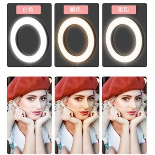 Đèn livestream để bàn có 2 kẹp điện thoại, 3 chế độ màu điều chỉnh ánh sáng, hỗ trợ quay Tiktok, Make Up, Bán Hàng