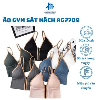 Áo Gym Sát Nách AG7709, Áo Bra Nữ Thể Thao Tập Gym, Yoga Có Khóa Kéo Kèm Mút Ngực Thời Trang Phong Cách giá sỉ