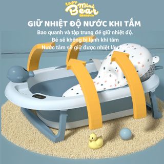 Chậu tắm gấp gọn- thau tắm nhiệt kế cho bé
