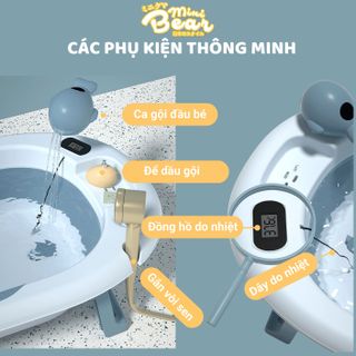 Chậu tắm gấp gọn- thau tắm nhiệt kế cho bé