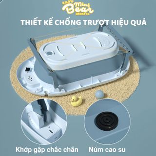 Chậu tắm gấp gọn- thau tắm nhiệt kế cho bé