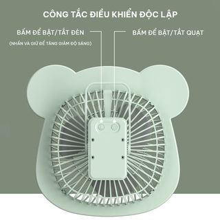 Tuyển đại lý bán quạt tích điện để bàn CWELL, mẫu tai gấu có đèn