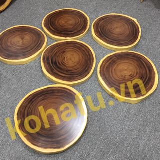 Mặt Bàn Tròn Tự Nhiên Cafe Gỗ Me Tây Nguyên Tấm Đa Dạng Kích Thước