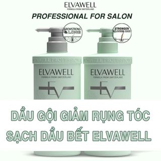 Cặp gội xả giảm rụng tóc sạch dầu bết Elvawell