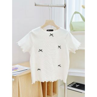 Áo thun cổ tròn phối nơ xinh xắn HAL