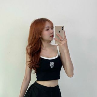 Áo CRT thêu phối viền chất thun tăm lạnh HLUY
