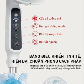 Quạt đứng có điều khiển Tefal VH689990 Turbo Silence Plus Quạt 6 cánh - 80W Màu trắng