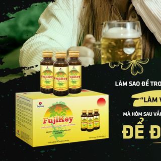 Hộp 10 Chai Nước Giải Rượu Fujiwa Chai 80ml Fujikey - Chống Đau Đầu + Say nguội sau hôm sau, Giải độc Gan nhanh chóng
