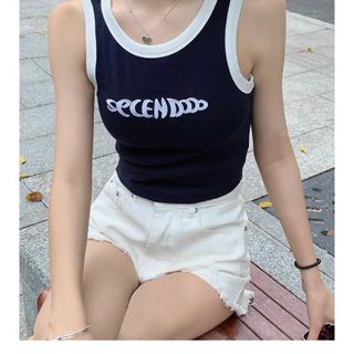 Áo thun CRT thêu chữ phối viền THPHO