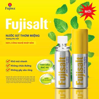 Hộp 12 Chai Nước Xịt Thơm Miệng Fujisalt 14ml - Hương the mát, Không gây sâu răng, khử được cả mùi tỏi thật nồng