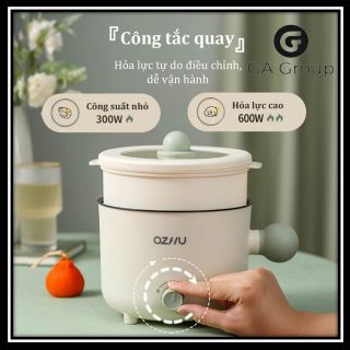 Nồi LẨU MINI Đa Năng OZHU 2 Nấc Nhiệt Kèm Giá Hấp